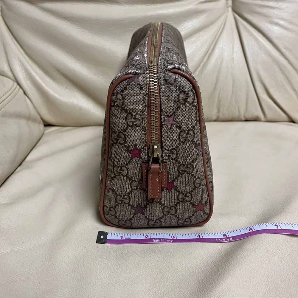 GUCCI SUPREME Star Print Zipper Cosmetic Pouch Make Up Bag